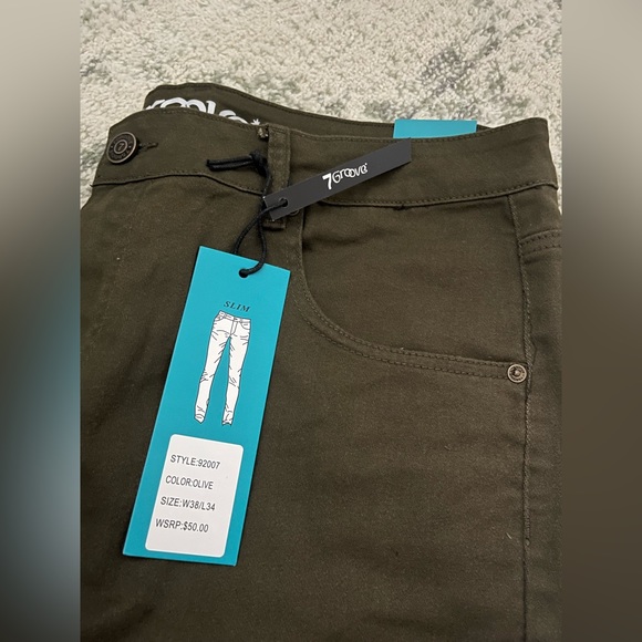 NWT 7 Groove Olive Pants - Sz 38x34 - Picture 2 of 5